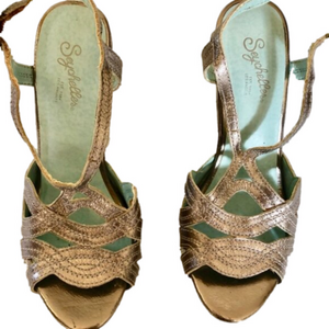 Anthropologie Seychelles Mediterranean Summer Wedge Sandals, Silver 6